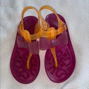 American Eagle Pink and Orange Sandals